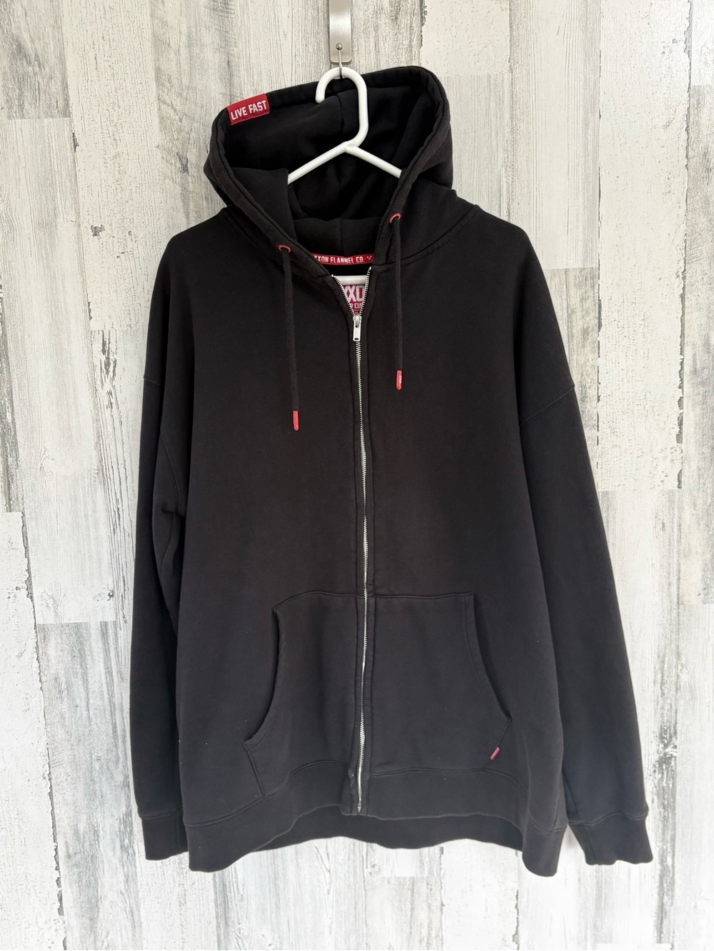 Dixxon Flannel Co. Men’s Size XXL Black Full Zip Drawstring Hoodie Jacket